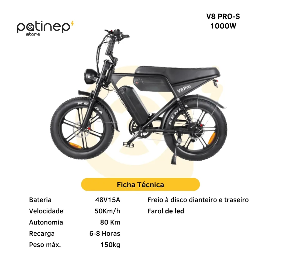 Bike Elétrica V8 Pro-S